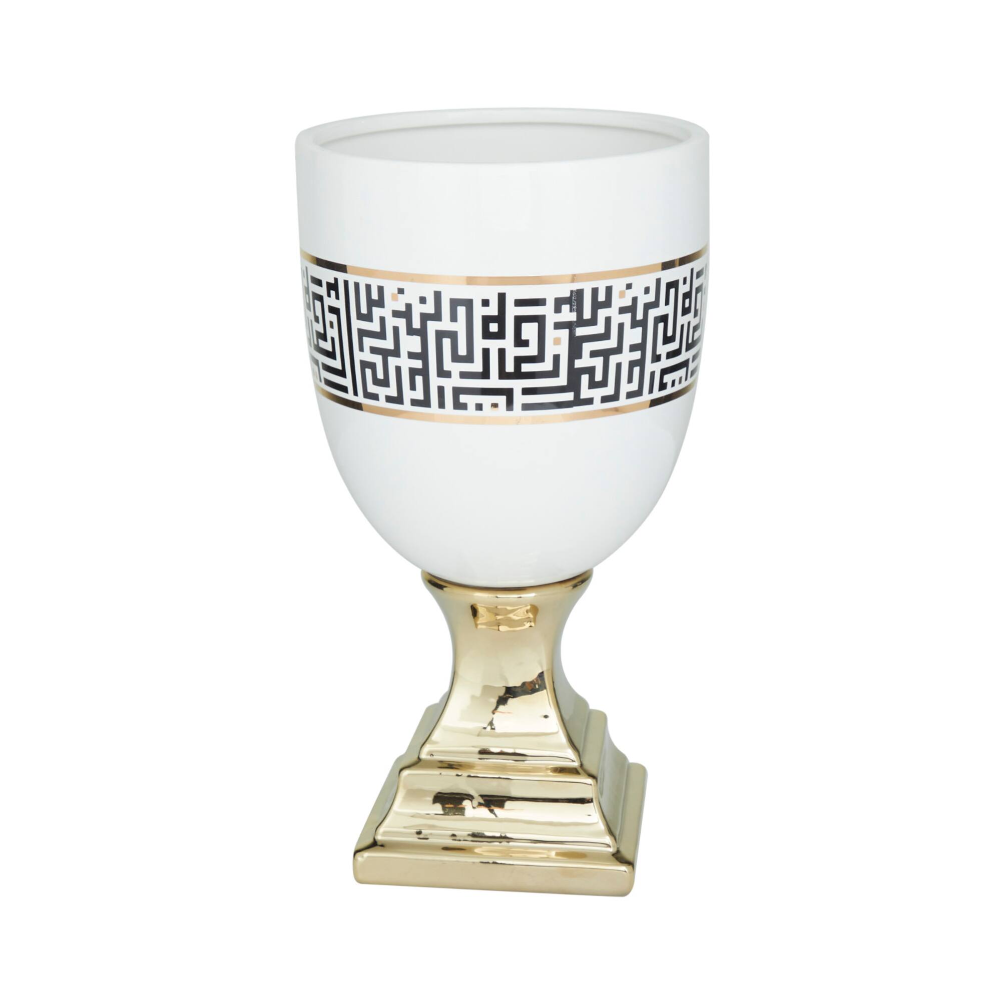 Gold Dolomite Glam Vase, 15" x 8" x 8"